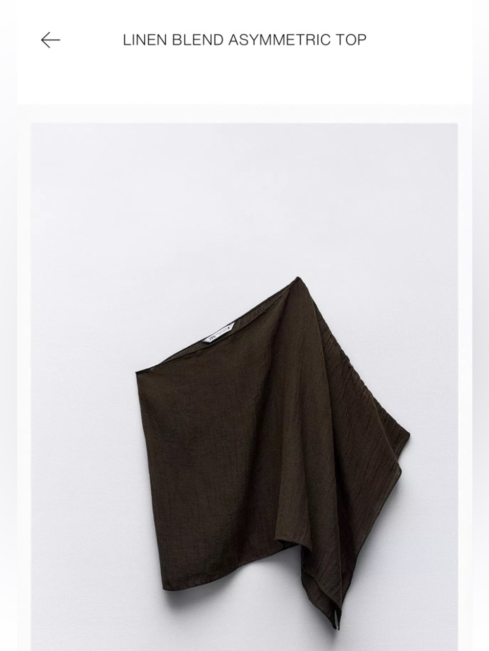 Zara set brown Asymmetric Linen blend M-L top & palazzo pants XS( fit xs-M)